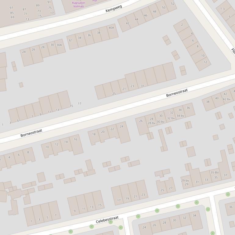 Kaart van de Borneostraat.