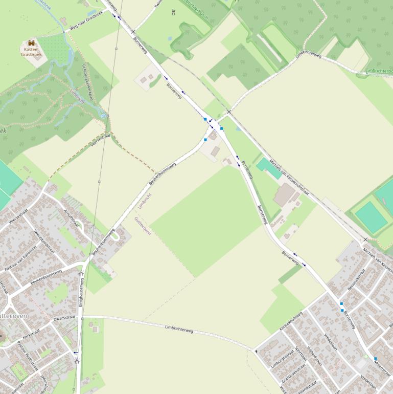 Kaart van de Bornerweg.