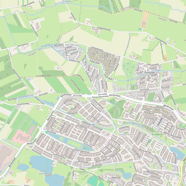 Kaart van de Bornsedijk.