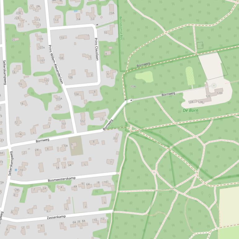 Kaart van de Bornweg.