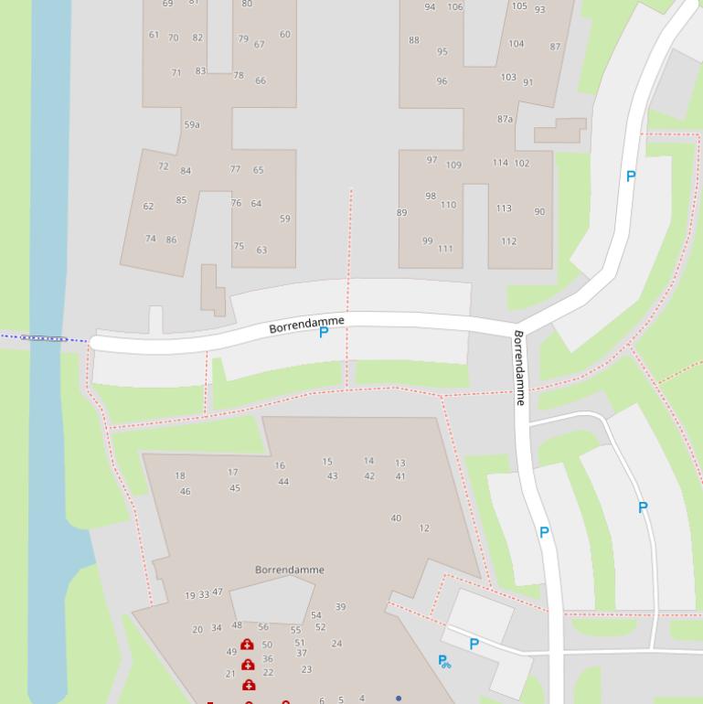 Kaart van  Borrendamme.