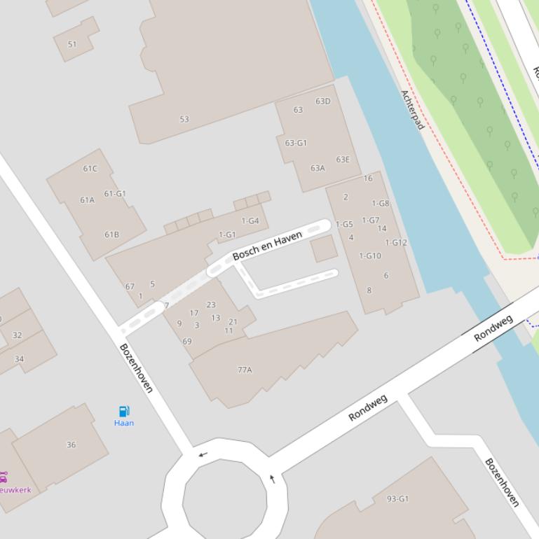 Kaart van  Bosch en Haven.