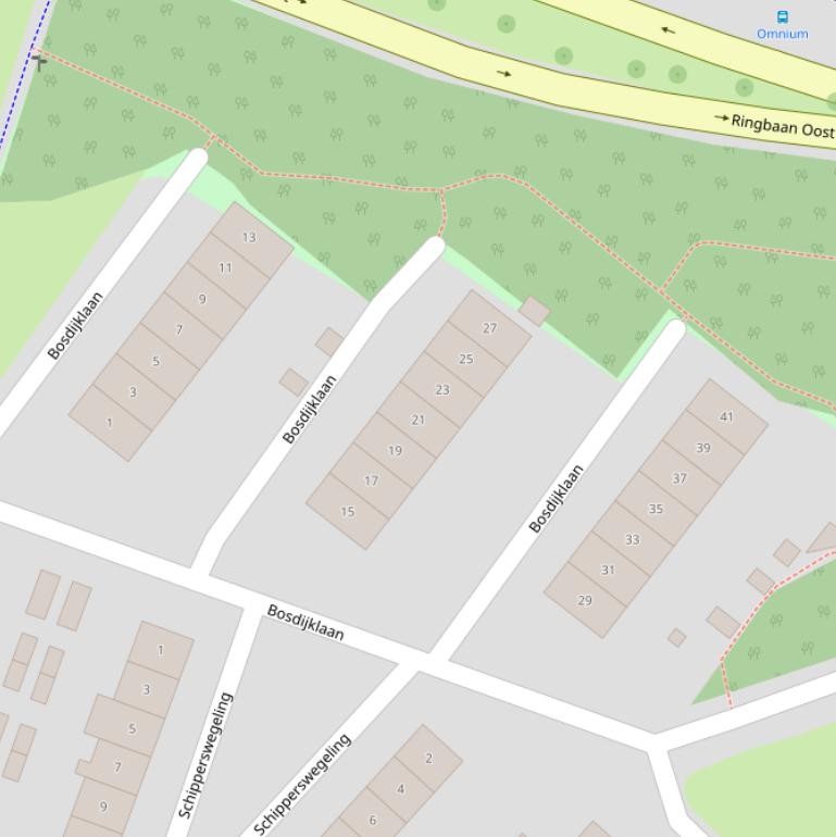 Kaart van de Bosdijklaan.