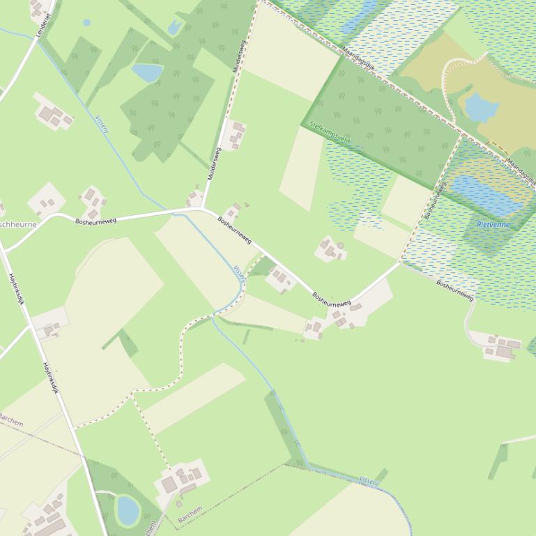 Kaart van de Bosheurneweg.