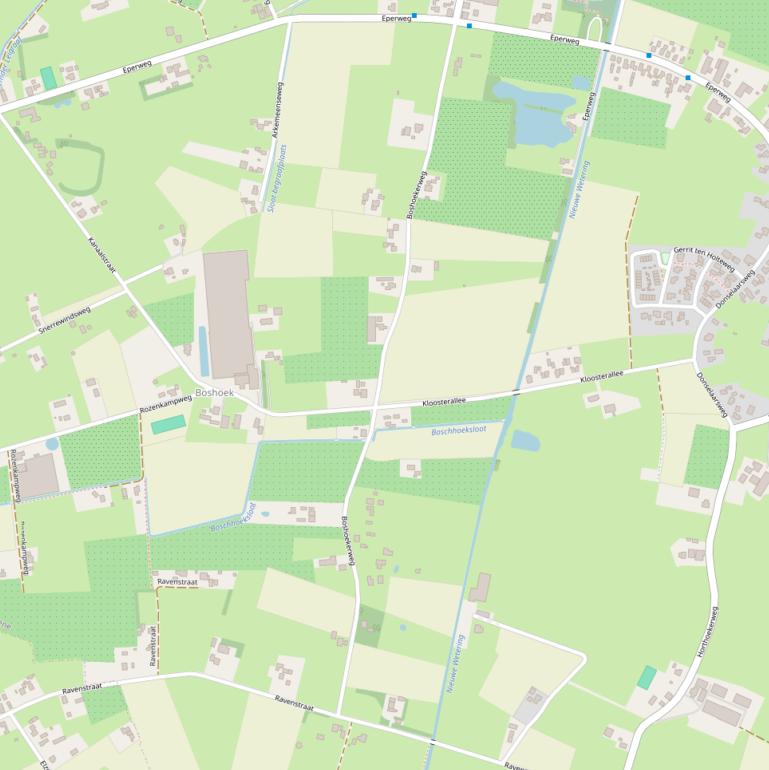 Kaart van de Boshoekerweg.