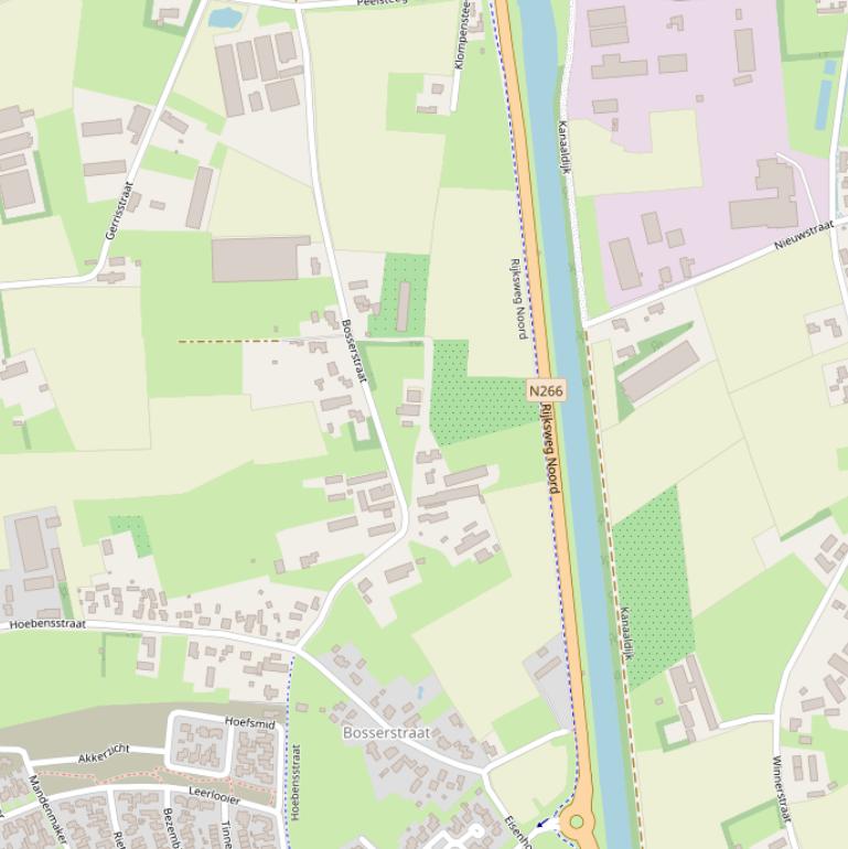 Kaart van de Bosserstraat.