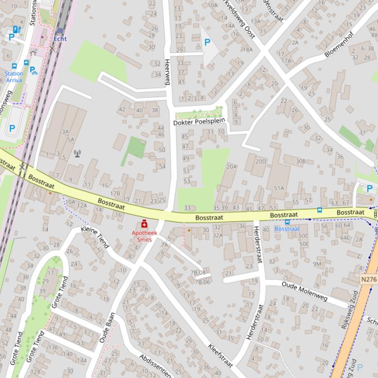 Kaart van de Bosstraat.