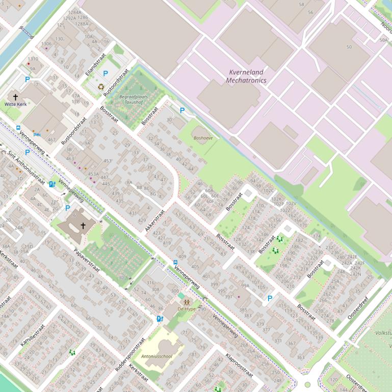 Kaart van de Bosstraat.