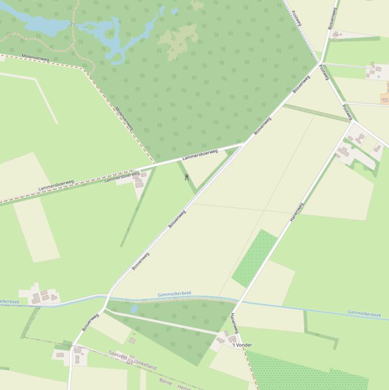 Kaart van de Bosvenweg.