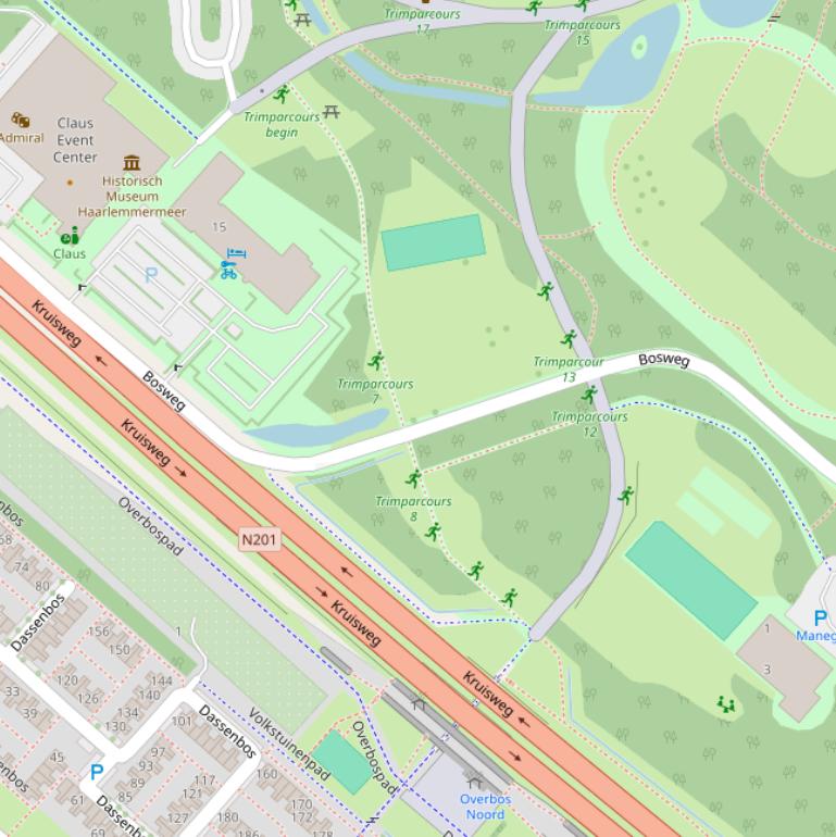 Kaart van de Bosweg.