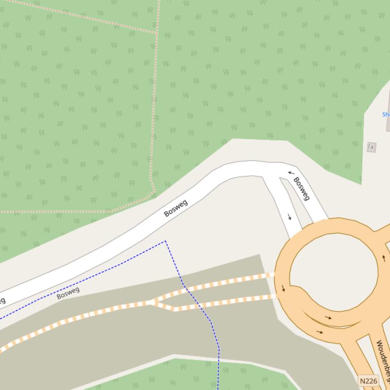 Kaart van de Bosweg.