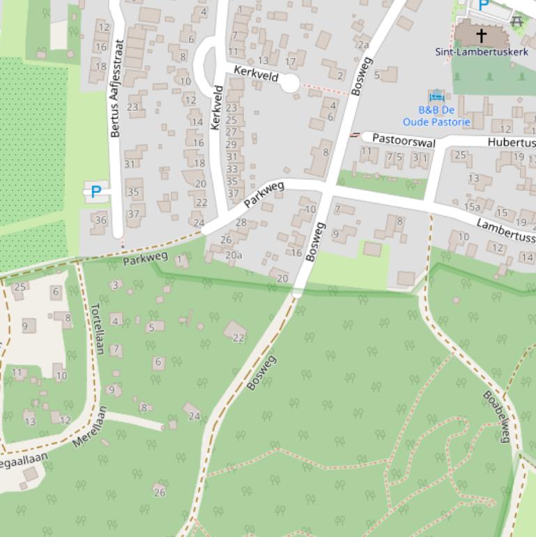 Kaart van de Bosweg.
