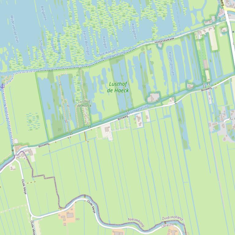 Kaart van de Bosweg.
