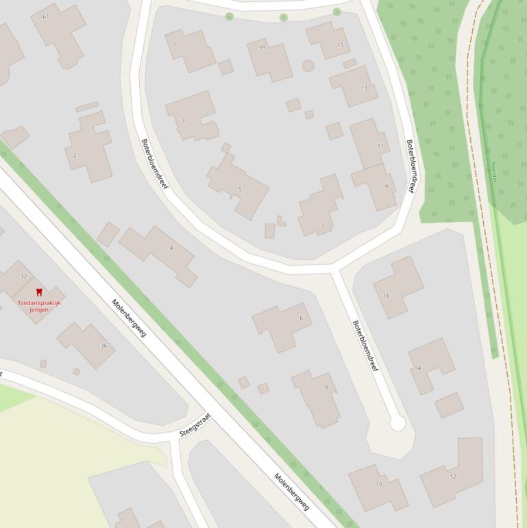 Kaart van de Boterbloemdreef.