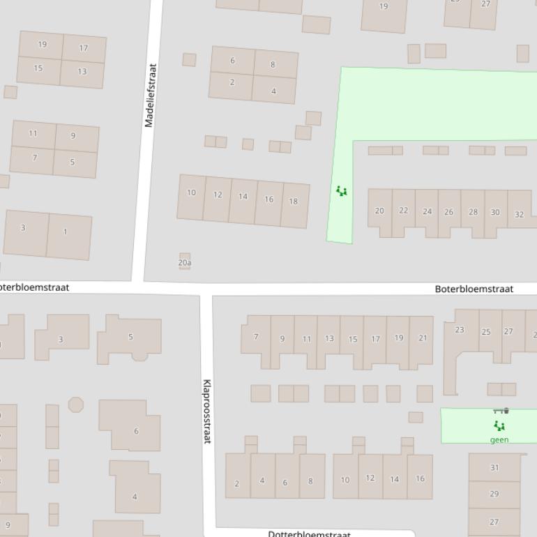 Kaart van de Boterbloemstraat.