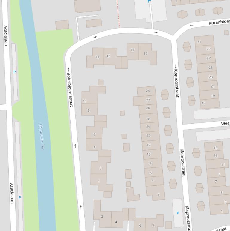 Kaart van de Boterbloemstraat.