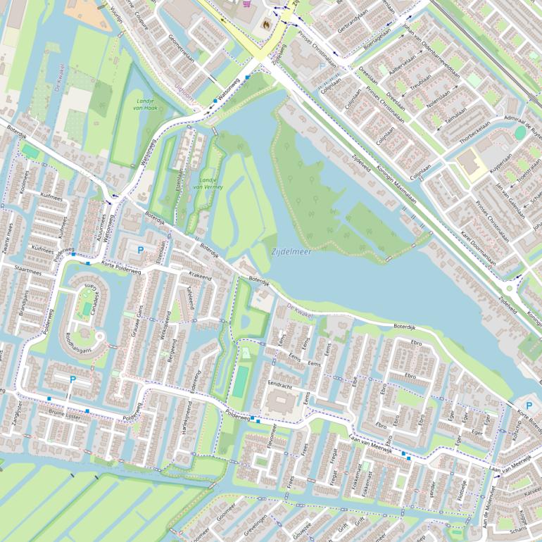 Kaart van de Boterdijk.