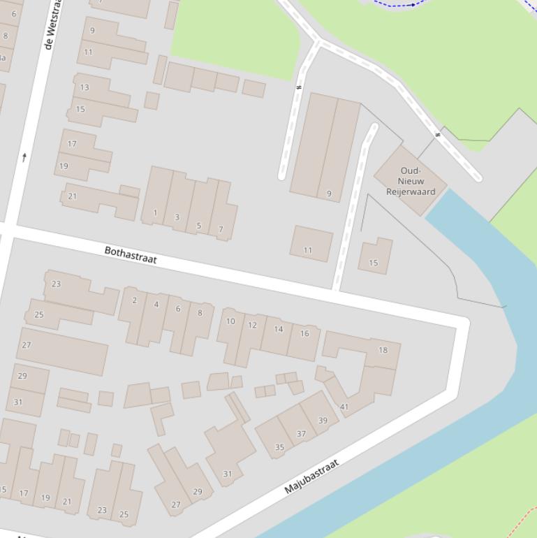Kaart van de Bothastraat.