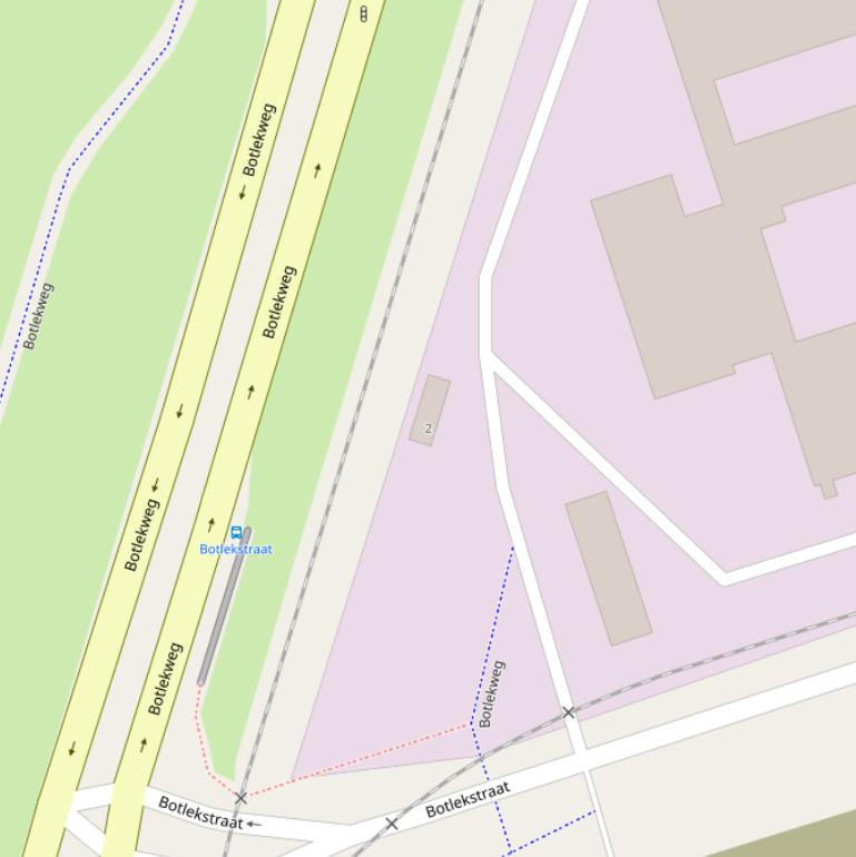 Kaart van de Botlekstraat.