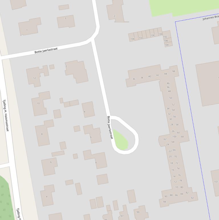 Kaart van de Botte Jaerlastraat.