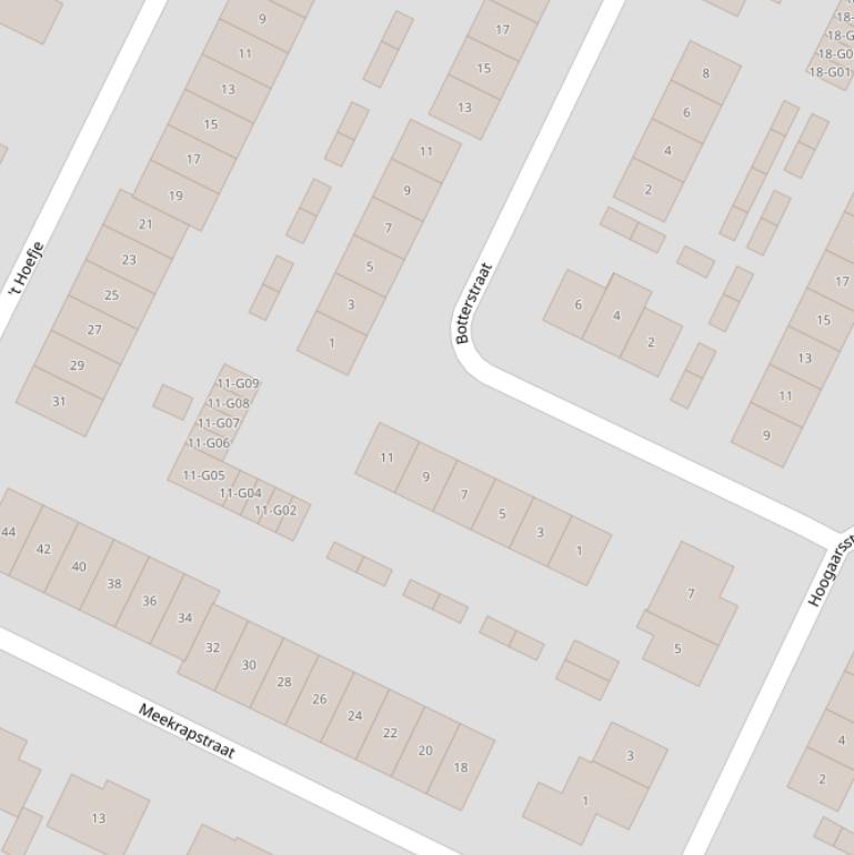 Kaart van de Botterstraat.