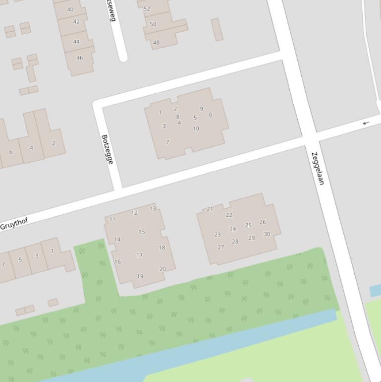 Kaart van  Botzegge.