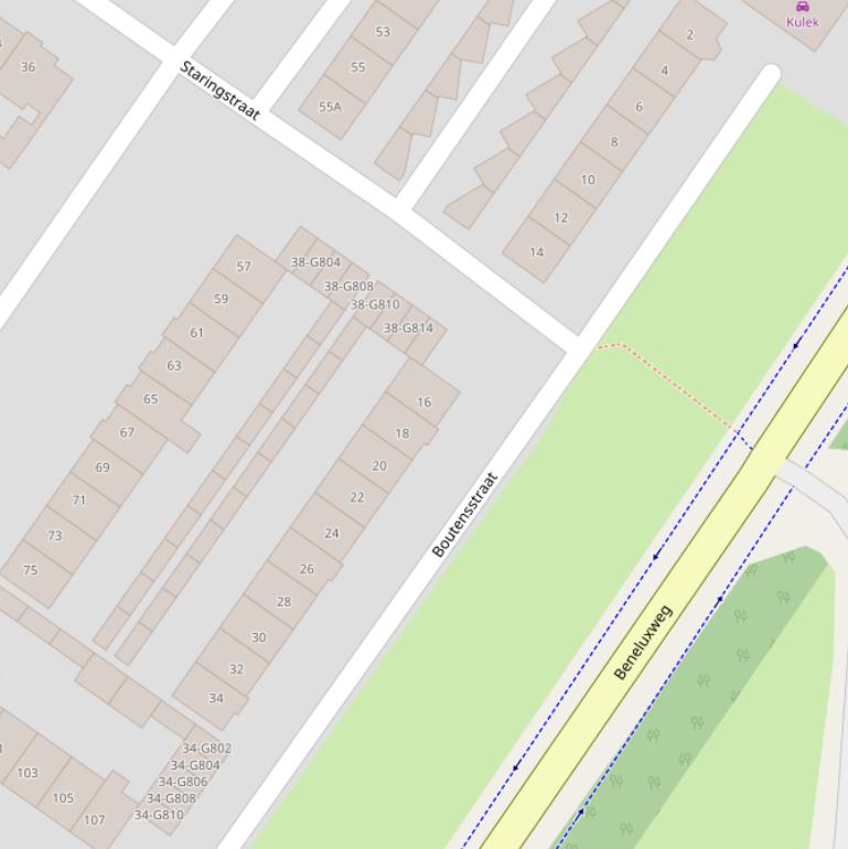 Kaart van de Boutensstraat.