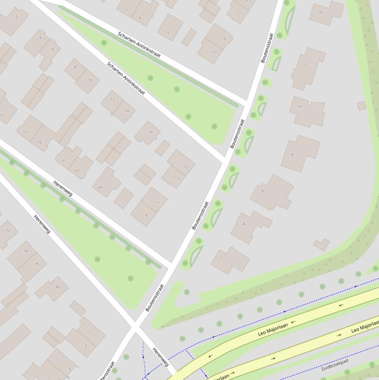 Kaart van de Boutensstraat.