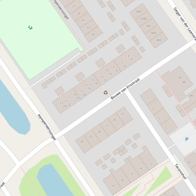 Kaart van de Bouwe van Ensstraat.