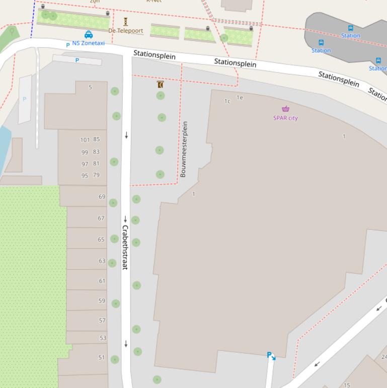 Kaart van het Bouwmeesterplein.