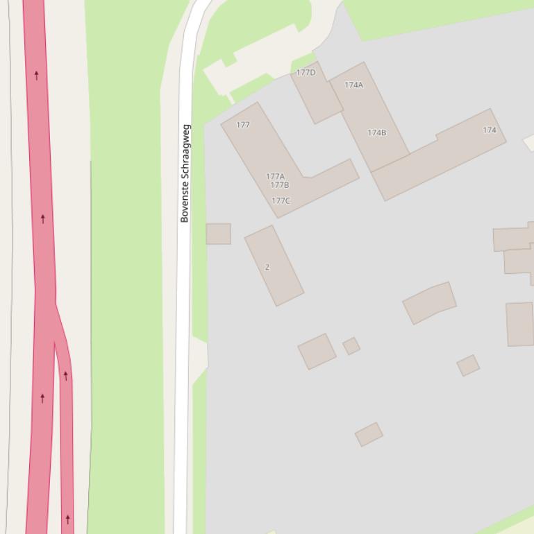 Kaart van de Bovenste Schraagweg.