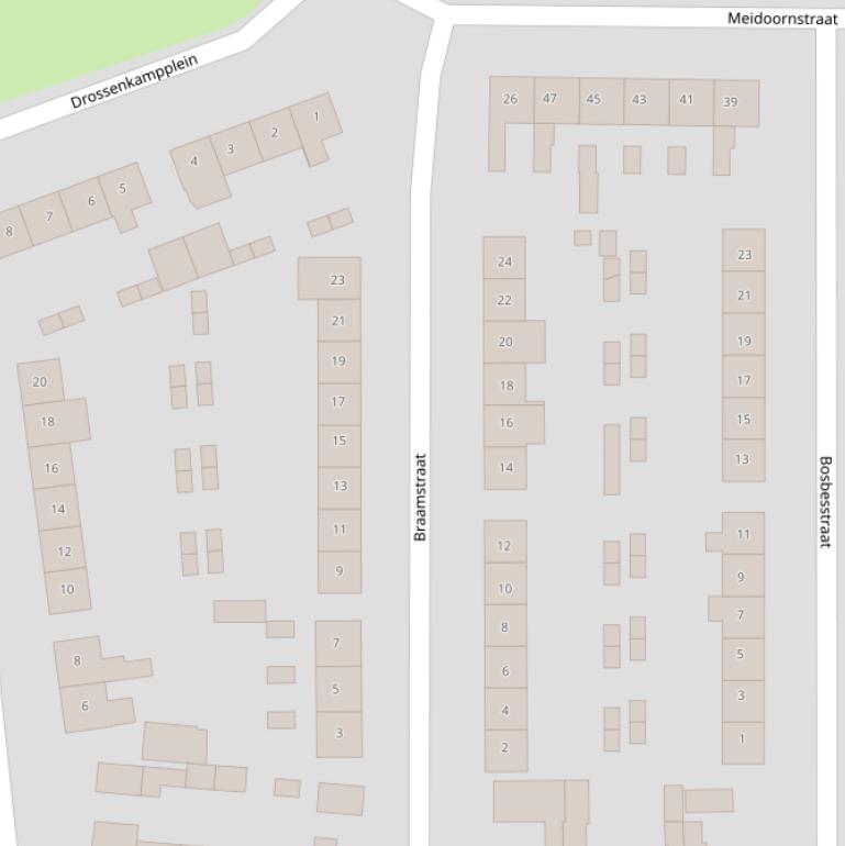 Kaart van de Braamstraat.