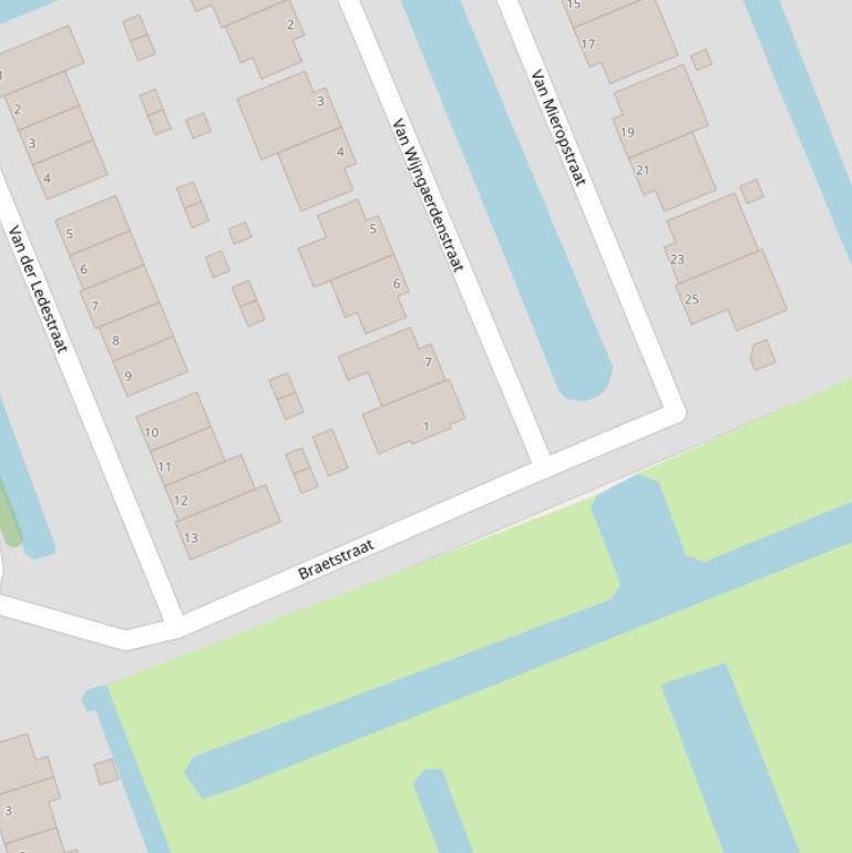 Kaart van de Braetstraat.