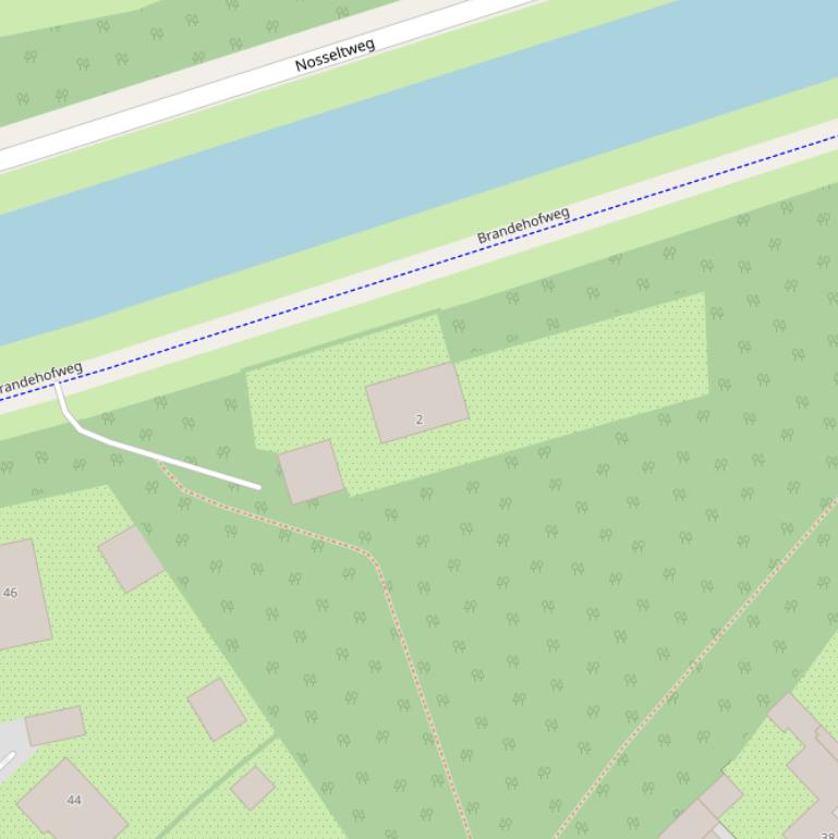 Kaart van de Brandehofweg.