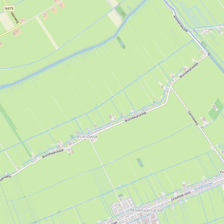 Kaart van de Brandwijksedijk.