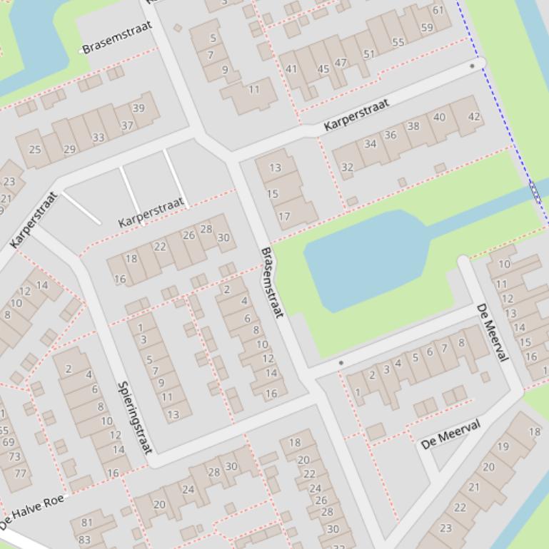 Kaart van de Brasemstraat.