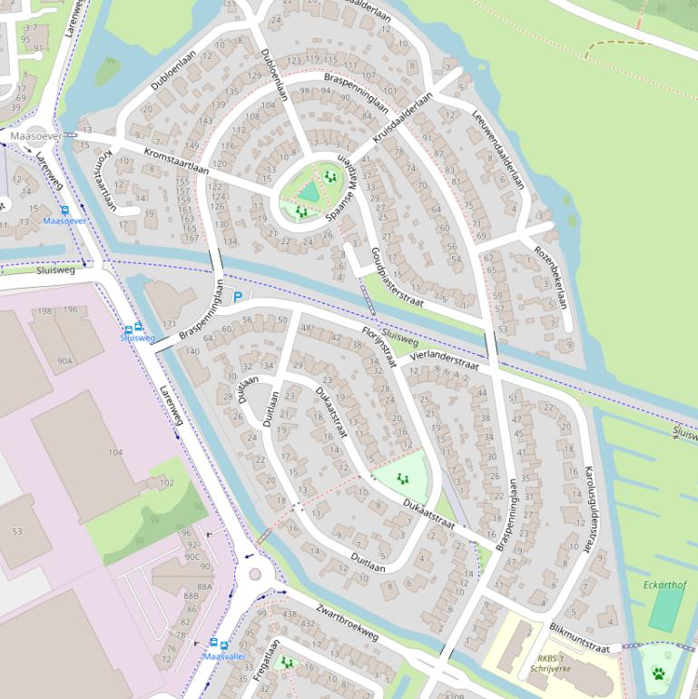 Kaart van de Braspenninglaan.