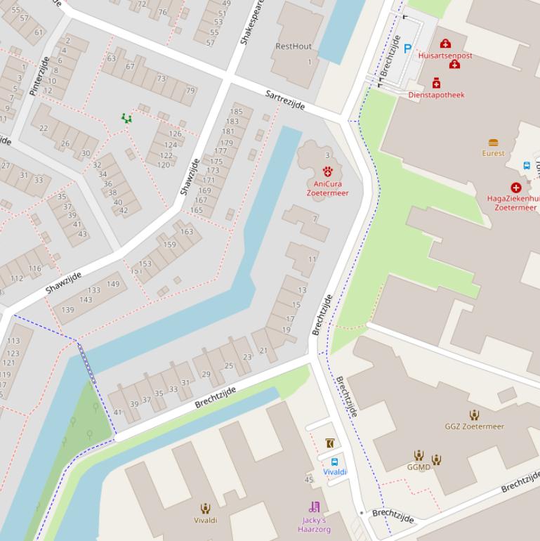 Kaart van  Brechtzijde.