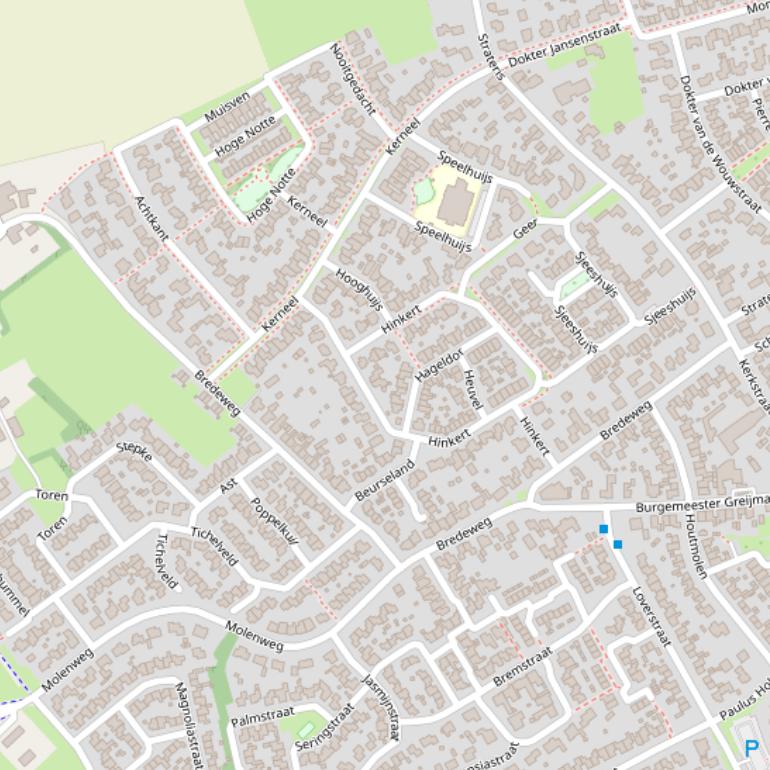 Kaart van de Bredeweg.