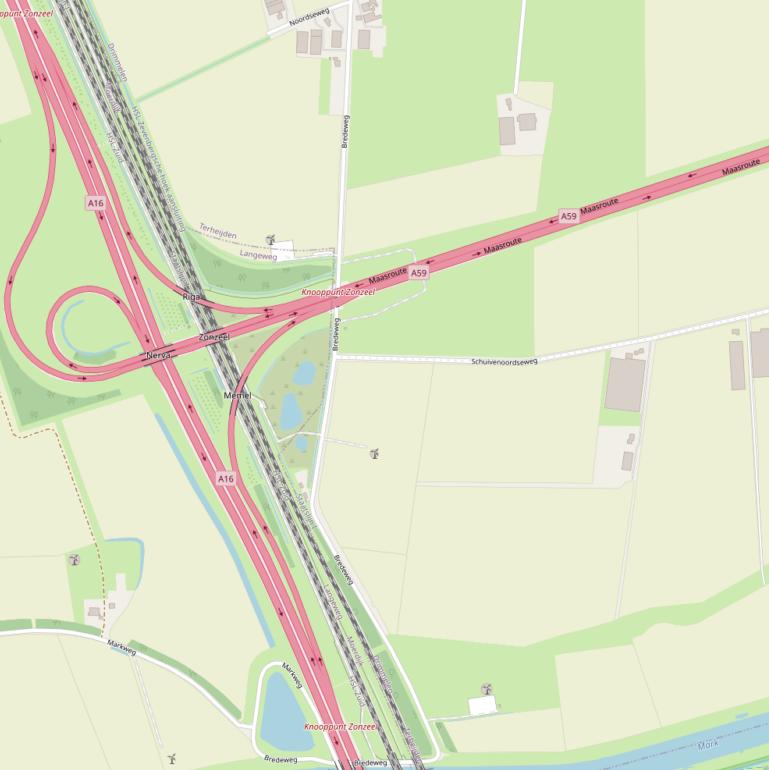 Kaart van de Bredeweg.