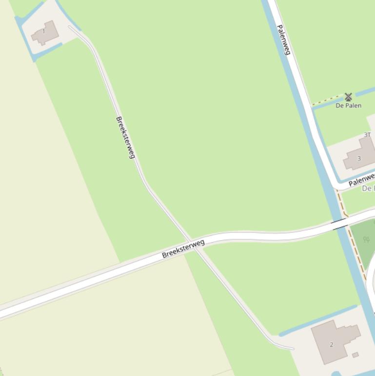 Kaart van de Breeksterweg.