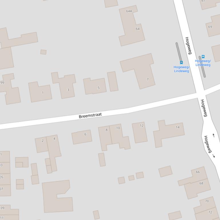 Kaart van de Breemstraat.