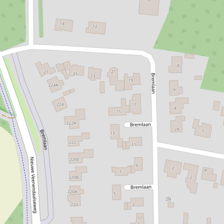 Kaart van de Bremlaan.