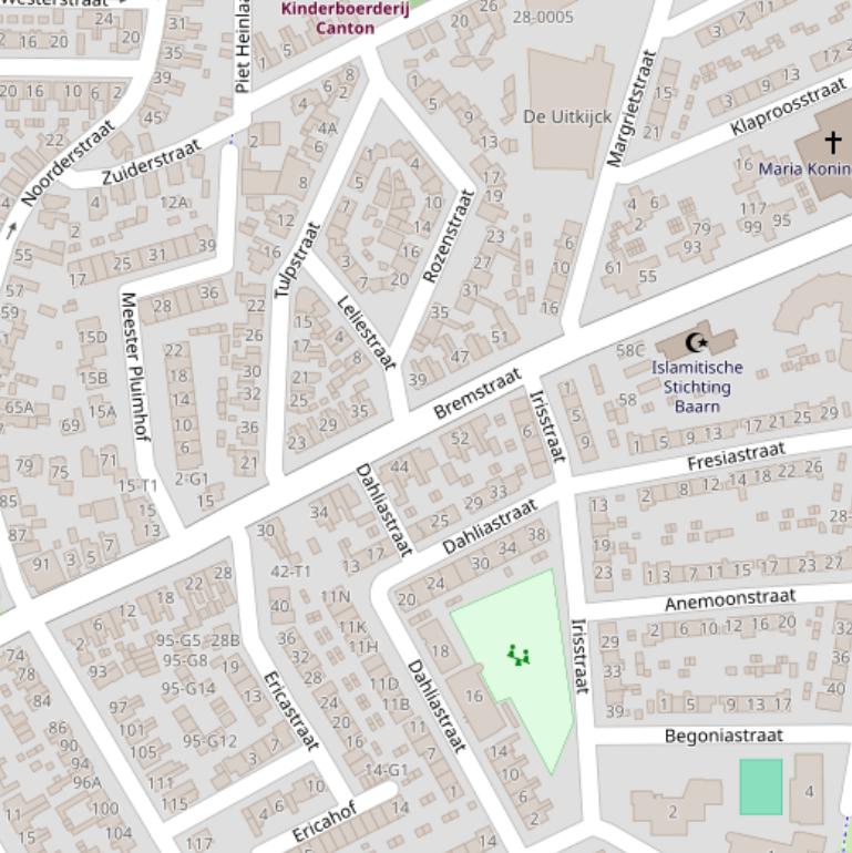 Kaart van de Bremstraat.