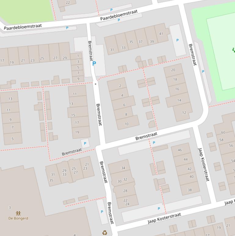 Kaart van de Bremstraat.