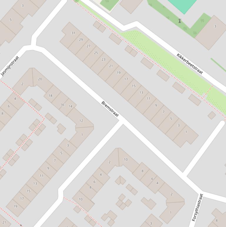 Kaart van de Bremstraat.