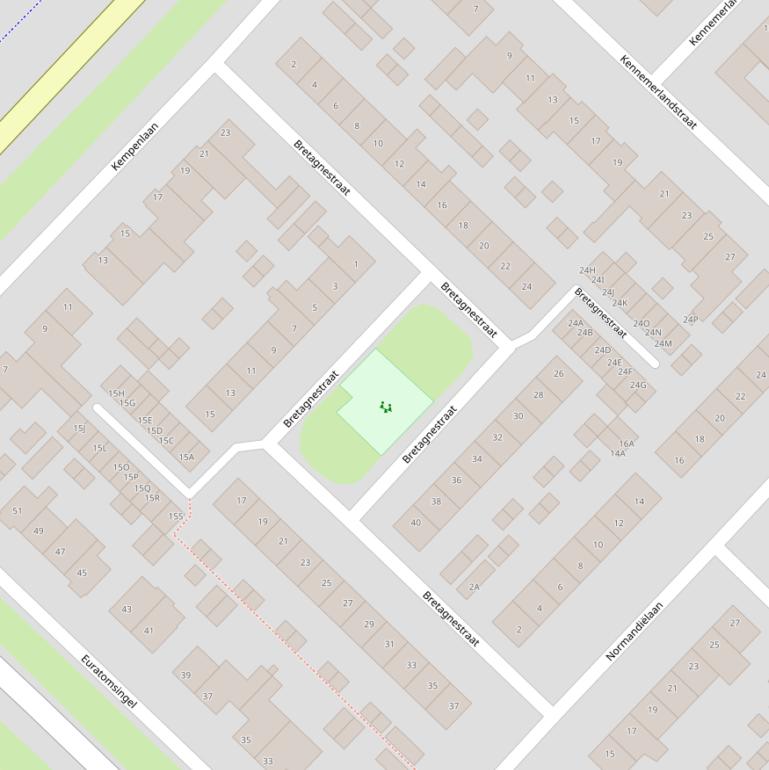 Kaart van de Bretagnestraat.