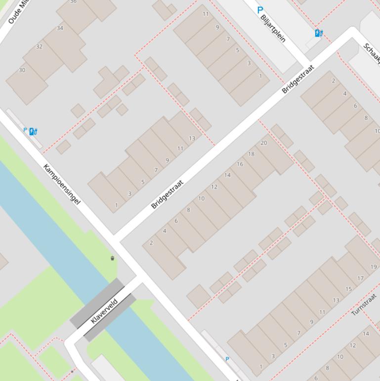 Kaart van de Bridgestraat.