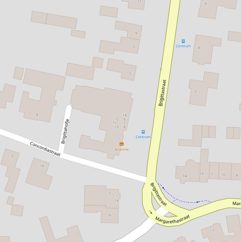 Kaart van het Brigittahofje.