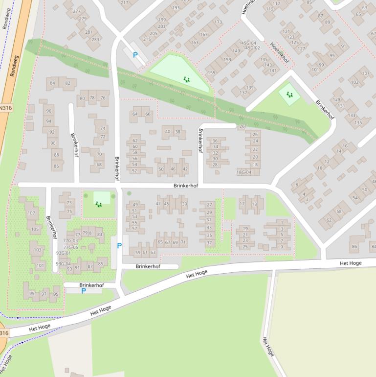 Kaart van de Brinkerhof.